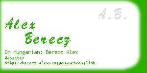 alex berecz business card